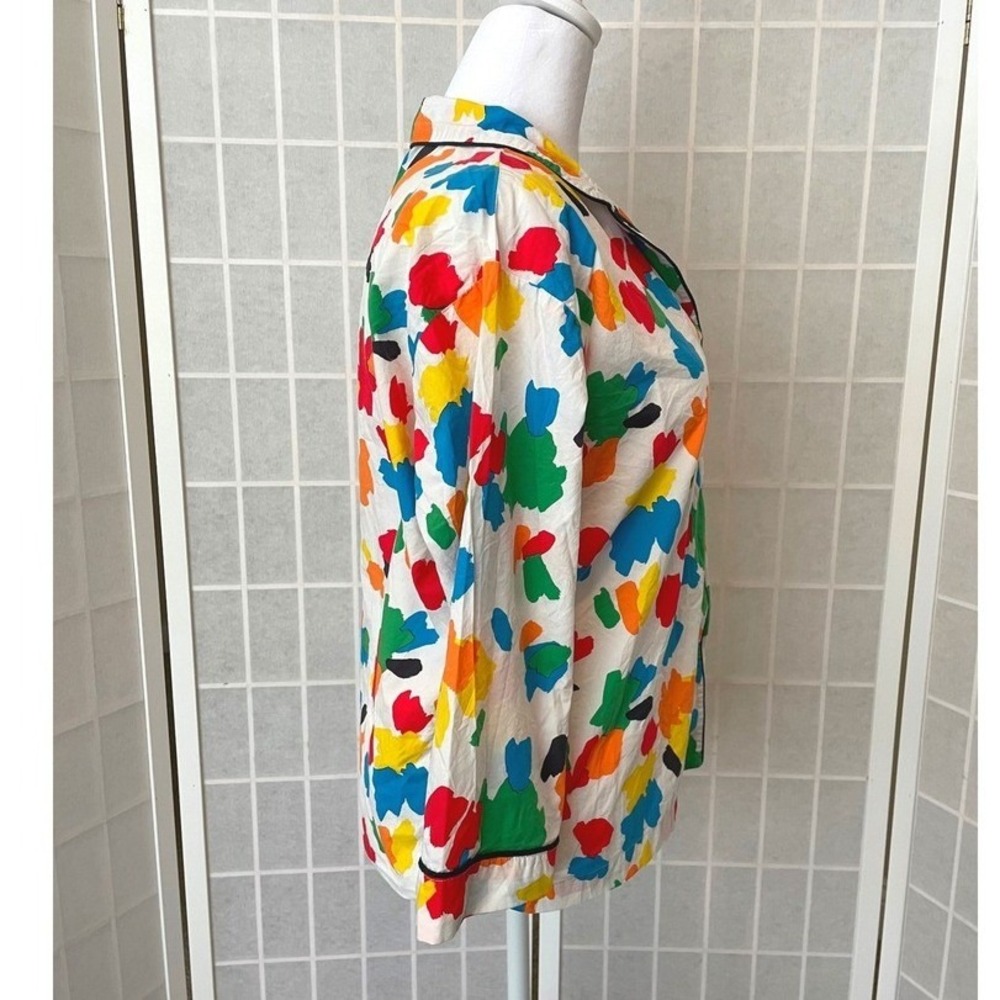 Sleepy Jones Marina Pajama Shirt 100% Cotton Multicolor Abstract Whimsical Artsy - Picture 2 of 8